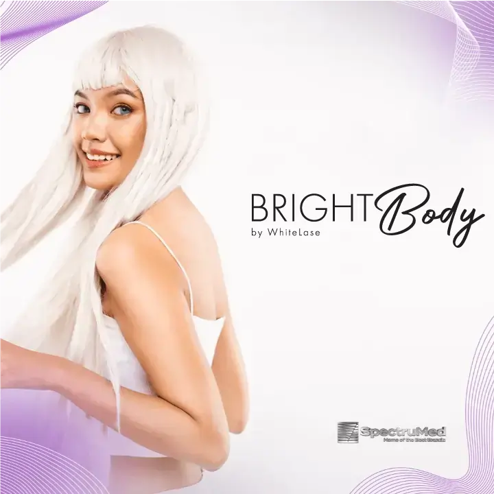 BrightBody WhiteLase model showing her flawless back